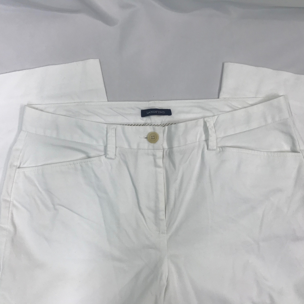 Lands End White Cropped Chino Pants - Picture 3 of 5